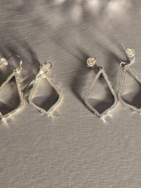 Kendra Scott Sophee Drop Earrings Lot 2 Pairs Silver Gold Tone